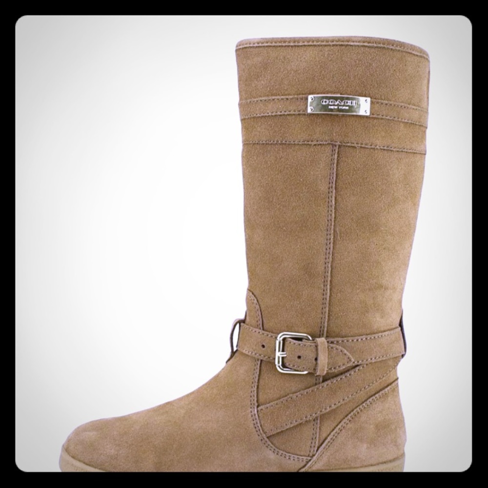 COACH WOMEN'S TALLULAH SUEDE SHEARLING BOOTS